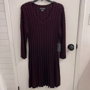Jessica Howard Cable Knit Fit & Flare Sweater Dress NWT XL